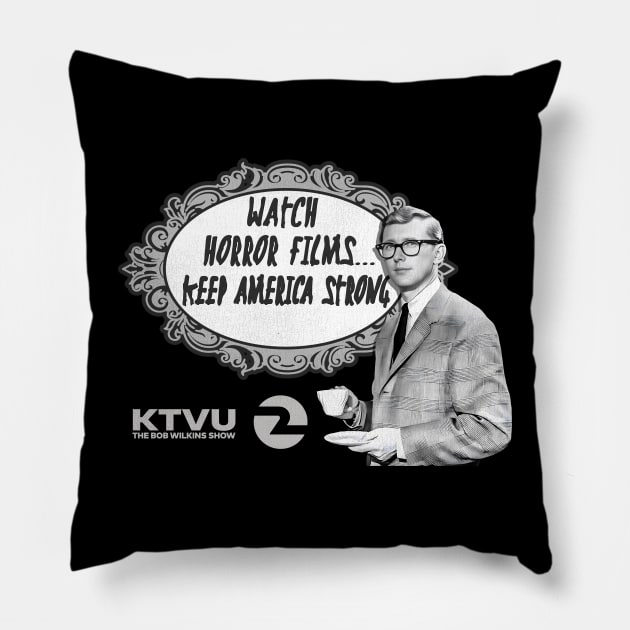 Watch Horror Movies w/ Bob Wilkins Pillow by darklordpug