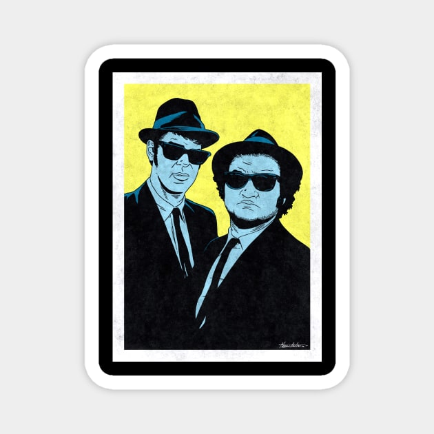 THE BLUES BROTHERS (Pop Art) Magnet by Famous Weirdos