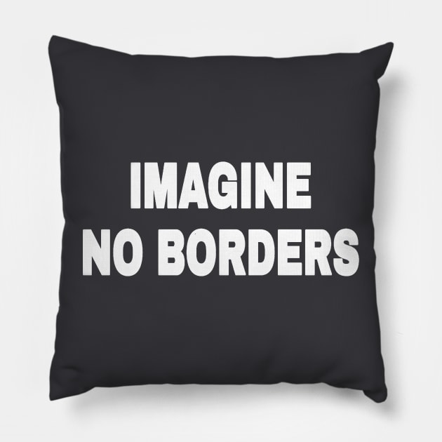 IMAGINE NO BORDERS - White - Back Pillow by SubversiveWare