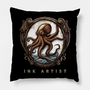 Octopus "ink Artist" , Octopus Lover , Octopus Illustration Pillow