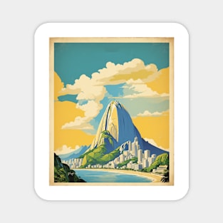 Sugar Loaf Rio de Janeiro Brazil Vintage Tourism Travel Poster Art Magnet