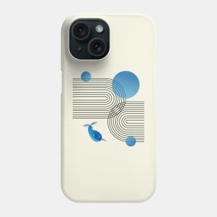 Stripes, Narwhal and Blue Circles Composition (Rainbow and Sun Abstraction) Phone Case