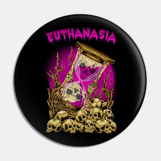 Purple Skull Hourglass Pin