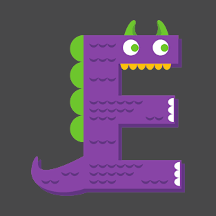 Scary Monster alphabet E T-Shirt