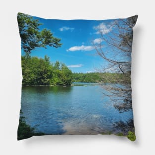Rural Massachusetts Lake on a Summer Day Pillow