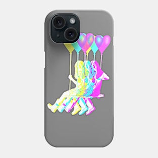 Banksy Ballon Girl in Yellow Cyan Magenta Layers Phone Case