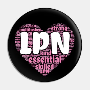 Licensed Practical Nurse Pink Heart T for LPN Pin