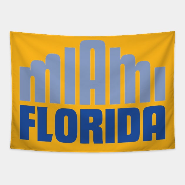 Miami Florida Souvenir Art Deco Architecture Typography Gift Tapestry by peter2art