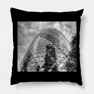 London Architecture, Geometric Shapes, Black And White Pillow