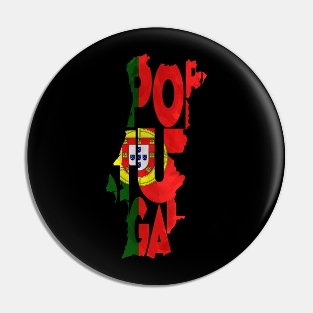 Portugal Typo Map Pin by inspirowl