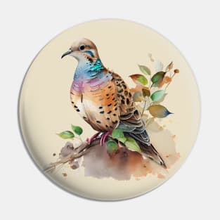 Turtle Dove Watercolor 8.0 Pin