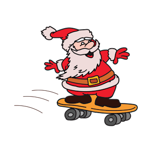 Santa Skateboarding T-Shirt