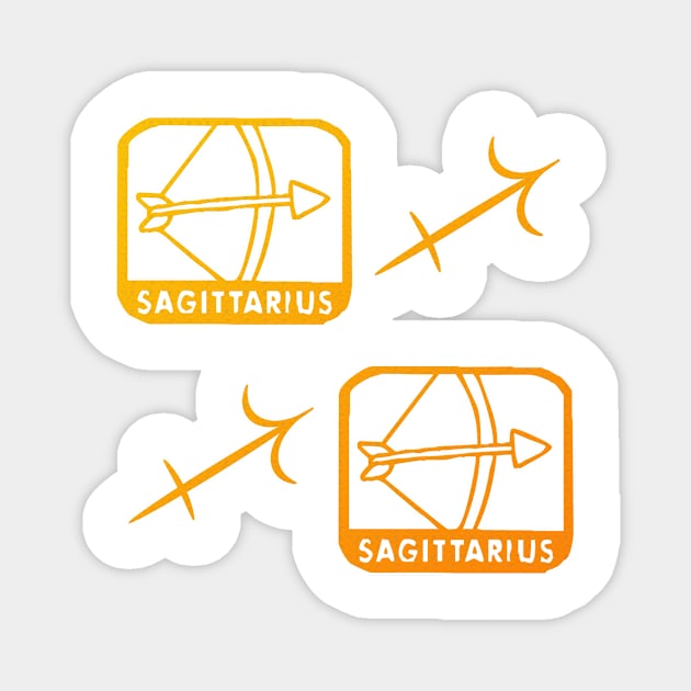 Sagittarius Birth Sign - Yellow Magnet by BurritoKitty