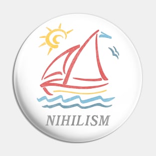 1980s Vintage Style / Nihilism Aesthetic Sailboat Faded Design Pin