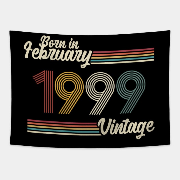 Vintage Born in February 1999 Tapestry by Jokowow