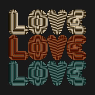 Simple Vintage Retro Love Valentine Typography T-Shirt