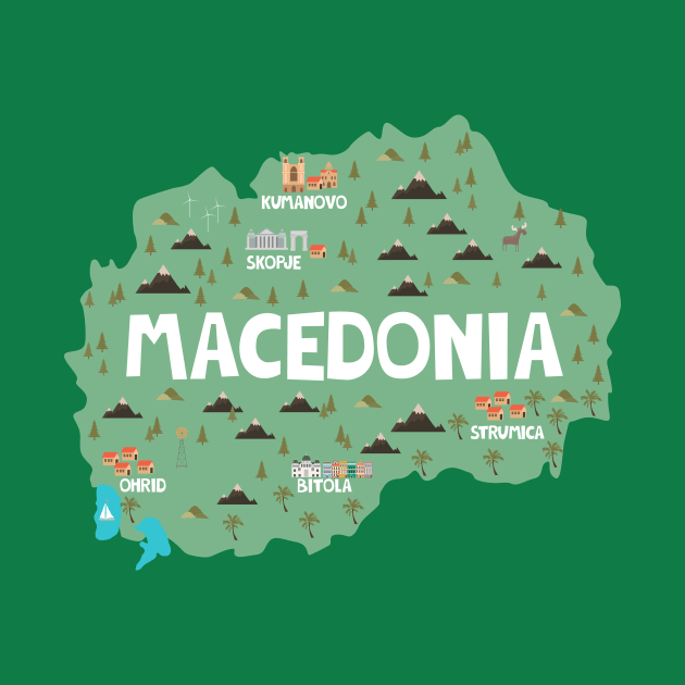 Macedonia Illustrated Map by JunkyDotCom