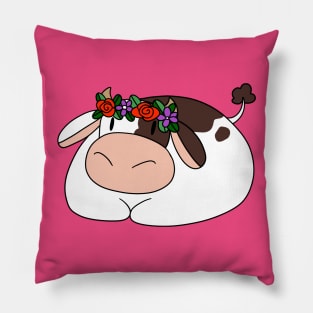 Flower Crown Cow Pillow