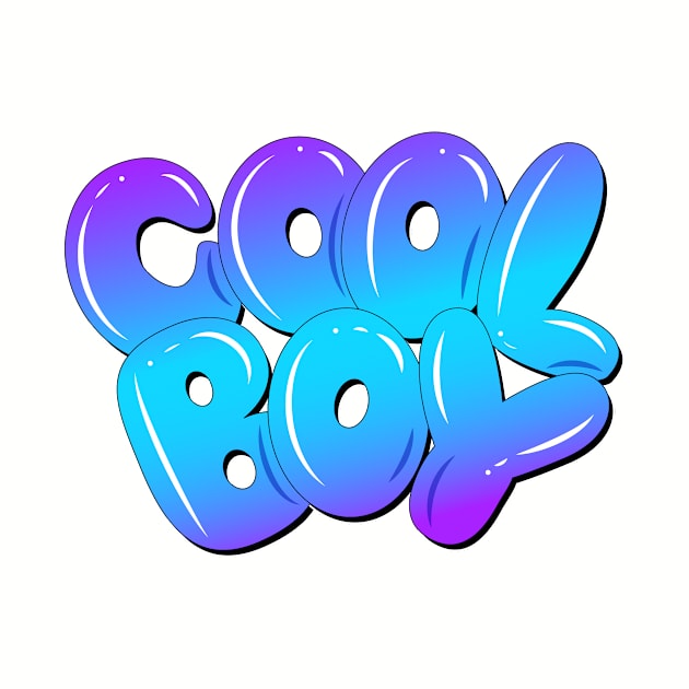 Cool boy hand lettering blue color by linasemenova