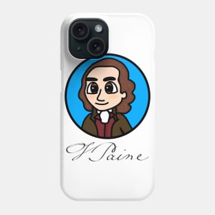 Patriot Portrait - Chibi Thomas Paine (Large Print) with Signature Phone Case