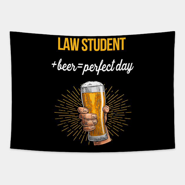 Law Student Beer T-Shirt Law Student Funny Gift Item Tapestry by Bushf