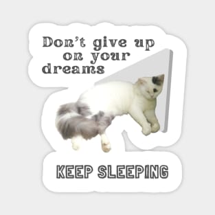 Don't give up on your dreams. Keep sleeping Magnet