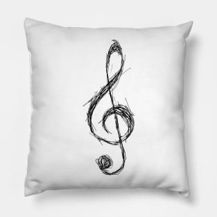 Sketched Treble Clef Pillow