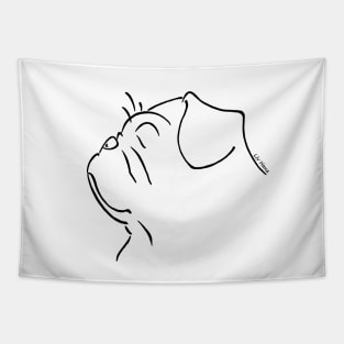 Pug silhouette outline Tapestry