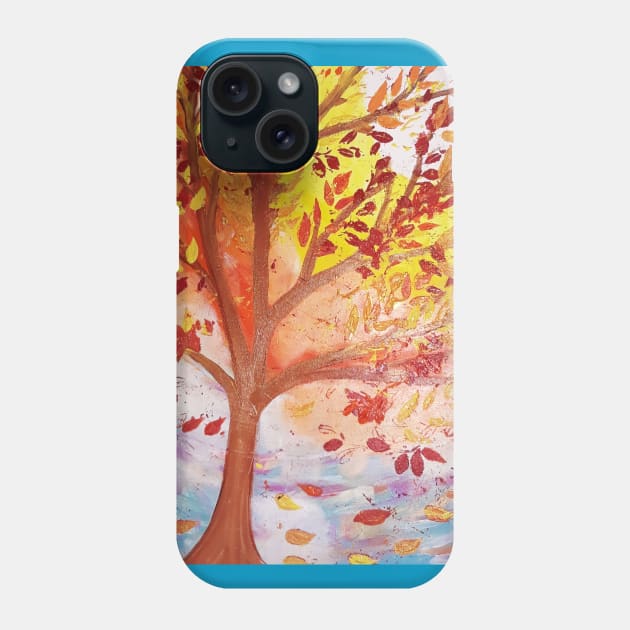 Windy Day Fall Leaves Phone Case by Oregon333