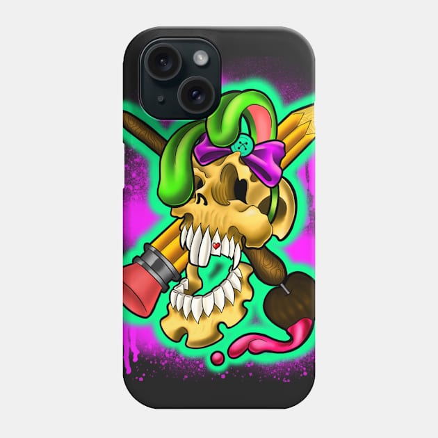 Skull Bunnie Phone Case by RiaRabitt