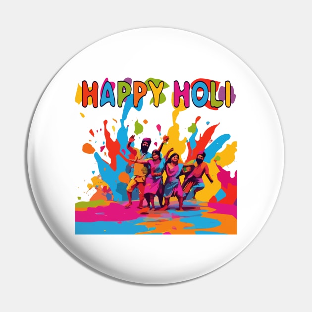 Happy Holi Pin by Sanu Designs