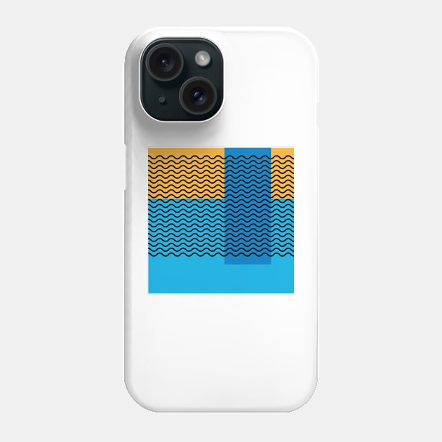 Geometric Shapes and Waves Mosaic Abstract Phone Case by oknoki