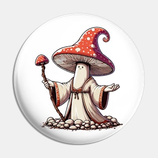 Mushroom Wizard Pin