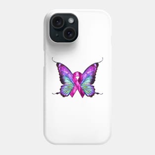 Colorful Breast Cancer Awareness Butterfly Phone Case