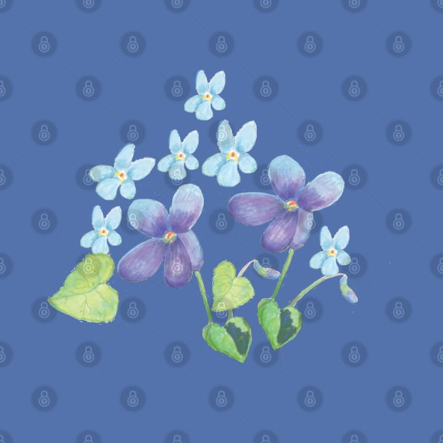 Violets In Spring by Julia Doria Illustration