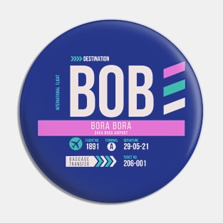 Bora Bora (BOB) Airport Code Baggage Tag D Pin