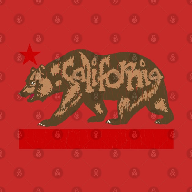 Big Fuzzy California Bear (vintage distressed look) by robotface