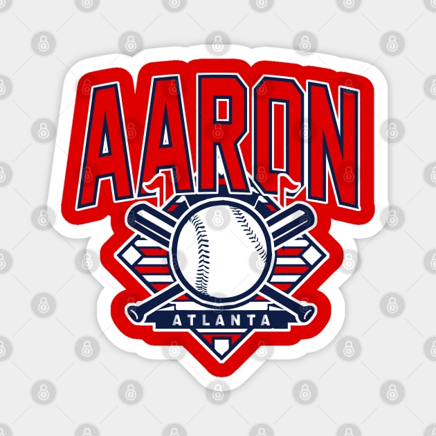 Vintage Atlanta Baseball Aaron Magnet by funandgames