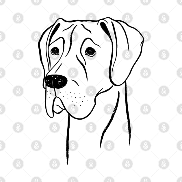 Great Dane (Black and White) by illucalliart