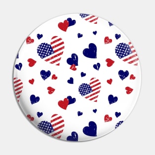 Stars and Stripes Heart Pin