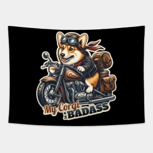 Corgi Biker Tapestry