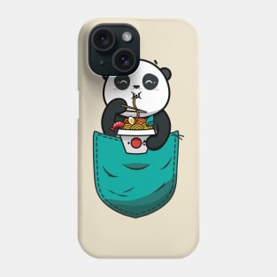 Panda in pocket,Panda eating ramen Phone Case