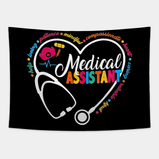 Heart Stethoscope Medical Assistant Shirts Funny Nurse T-Shirt Tapestry