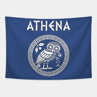 Athena Greek Goddess of Wisdom and War Athenian Owl Symbol Tapestry