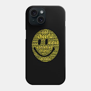 Happy Smile Glad Positive, Smile-Bringing Cloud Word Face Phone Case