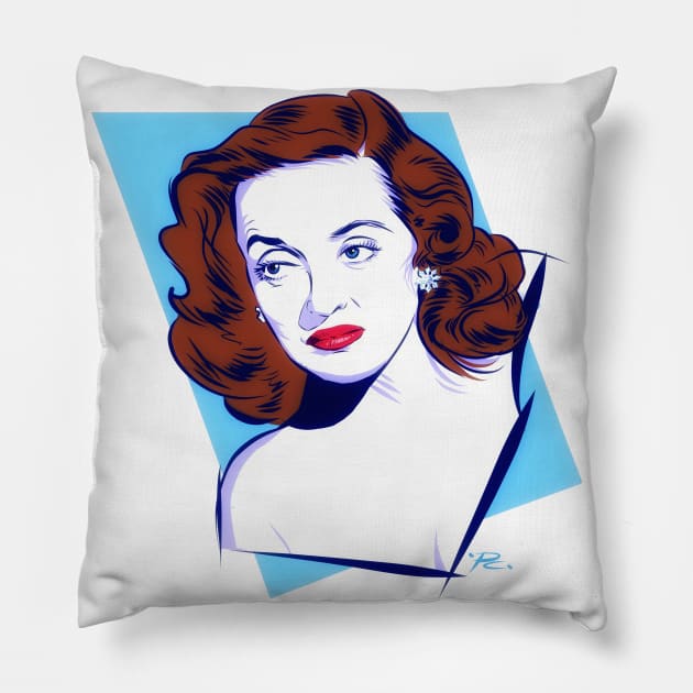 Bette Davis - An illustration by Paul Cemmick Pillow by PLAYDIGITAL2020