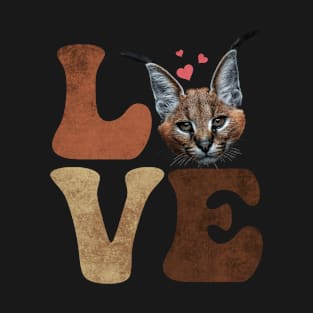 Big Floppa Caracal Cat Meme LOVE T-Shirt