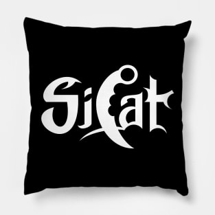 Silat Lettering White Karambit (on garment front) Pillow