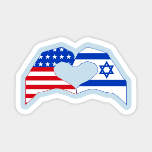 We Heart USA & Israel Patriot Flag Series Magnet