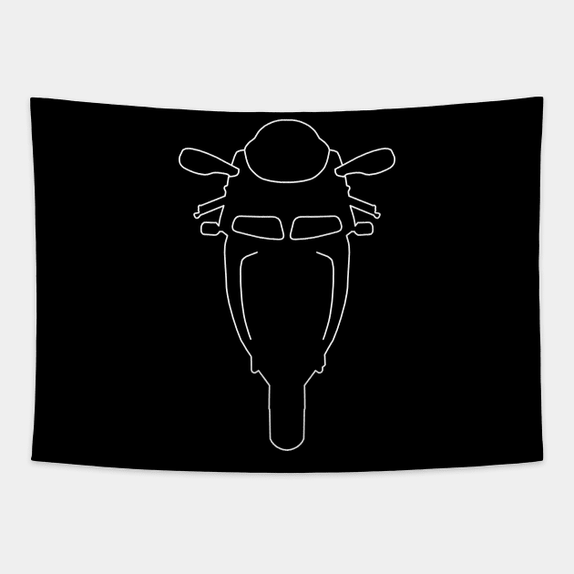 Ducati 916 outline graphic (white) Tapestry by soitwouldseem